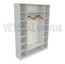 Ver imagem 4 de Armário Colmeia Cabideiro M6 100% Mdf Closet Loja Roupeiro - Branco