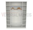 Ver imagem 2 de Armário Colmeia Cabideiro M6 100% Mdf Closet Loja Roupeiro - Branco