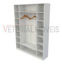 Ver imagem 3 de Armário Colmeia Cabideiro M6 100% Mdf Closet Loja Roupeiro - Branco