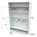 Ver imagem 1 de Armário Cabideiro Marina M7 100% Mdf Closet Loja Arara - Branco