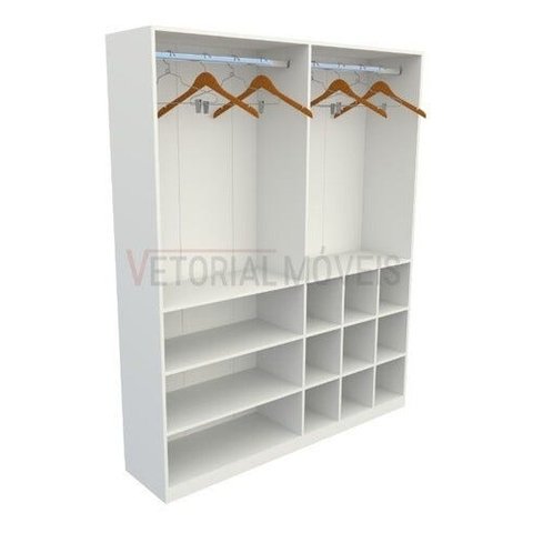 Armário Arara Gaveta Lucia 100% Mdf (cabide Roupa) - Branco
