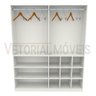 Armário Arara Gaveta Lucia 100% Mdf (cabide Roupa) - Branco - 3