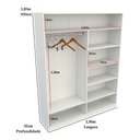 Ver imagem 1 de Armário Misto Arara Mariana 100% Mdf (closet Roupa Colmeia) - Branco