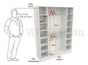 Ver imagem 3 de Armário Colmeia Cabideiro Livia 1,40m 100% Mdf - Branco