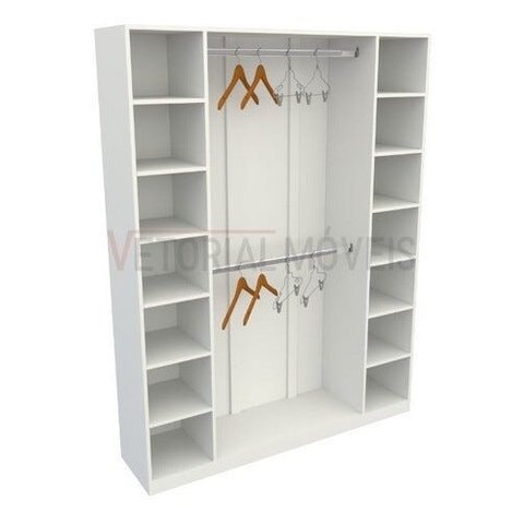 Armário Colmeia Cabideiro Livia 1,40m 100% Mdf - Branco