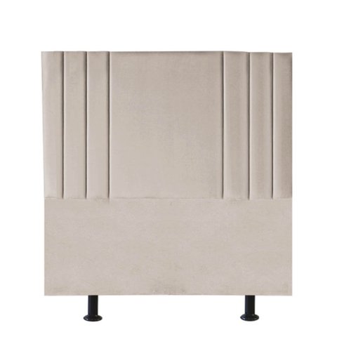 Cabeceira Estofada Cama Box Solteiro Grécia 90cm Courino:bege
