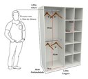 Ver imagem 1 de Armário Colmeia Cabideiro Duplo M5 100% Mdf (closet Lojas) - Branco