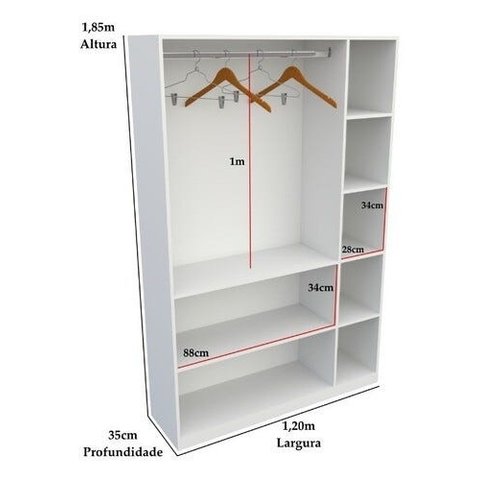 Armário Colmeia Misto Liz 100%mdf Organizador Estante Closet - Branco