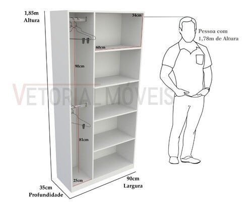 Armário Prateleira Misto Natália 100%mdf Organizador Colmeia - Branco - 2