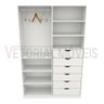 Armário Arara Gaveta Verônica M2 100% Mdf Sapato Roupa - Branco - 4