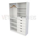 Ver imagem 3 de Armário Arara Gaveta Verônica M2 100% Mdf Sapato Roupa - Branco