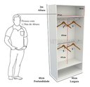 Ver imagem 1 de Armário Cabideiro Marina M11 100% Mdf Closet Lojas Expositor - Branco