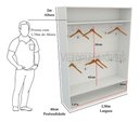 Ver imagem 2 de Armário Cabideiro Marina M10 100% Mdf Closet Lojas Expositor - Branco