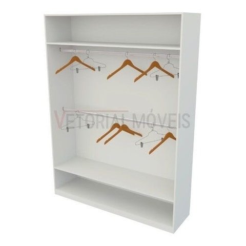 Armário Cabideiro Marina M10 100% Mdf Closet Lojas Expositor - Branco