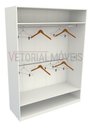 Ver imagem 3 de Armário Cabideiro Marina M14 100% Mdf Roupeiro Closet Loja - Branco