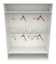 Ver imagem 2 de Armário Cabideiro Marina M14 100% Mdf Roupeiro Closet Loja - Branco