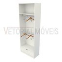 Ver imagem 3 de Armário Cabideiro Marina M15 100% Mdf (closet Expositor) - Branco
