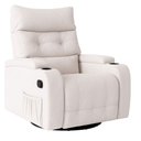 Ver imagem 3 de Poltrona Amamentação Penélope Giratória Balanço Reclinável Manual Bouclé Off White - Sallar Home