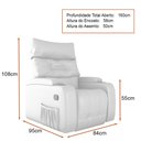 Ver imagem 4 de Poltrona Amamentação Penélope Giratória Balanço Reclinável Manual Bouclé Off White - Sallar Home