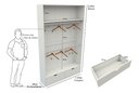 Ver imagem 1 de Armário Cabideiro Marina M16 100% Mdf Closet Gaveta Arara - Branco