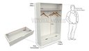 Ver imagem 1 de Armário Cabideiro Marina M17 100% Mdf (closet Lojas Gaveta) - Branco
