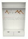 Ver imagem 2 de Armário Cabideiro Marina M17 100% Mdf (closet Lojas Gaveta) - Branco