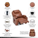 Ver imagem 4 de Poltrona do Papai Cinema Elétrica Vector com Massagem Aquecimento Porta Copos Entrada Usb/usb-c Pu C