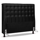 Ver imagem 1 de Cabeceira Cama Box Casal Ciara 140cm Botonê com Frame Sintético Preto - Desk Design