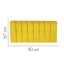 Ver imagem 2 de Painel Estofada Kiara 90cm Solteiro Box Quarto Corino Amarelo - Ahazzo Móveis