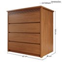 Ver imagem 4 de Cômoda 4 Gavetas 100% MDF Paolo Marrom/Rubi