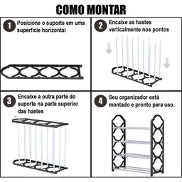 Sapateira de 4 Andares Rosa Rack Organizadora para Sapatos - 5