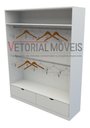 Ver imagem 3 de Armário Cabideiro Marina M9 100% Mdf Closet Loja Gaveta - Branco