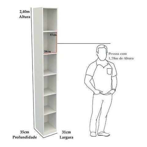 Armário Colmeia Eloisa M13 100% Mdf (closet Lojas Expositor) - Branco