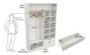 Ver imagem 2 de Armário Colmeia Cabideiro Gaveta Mayara M3 100% Mdf Closet - Branco