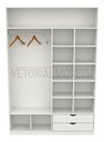 Ver imagem 5 de Armário Colmeia Cabideiro Gaveta Mayara M3 100% Mdf Closet - Branco