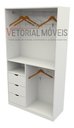 Ver imagem 3 de Armário Misto Prateleira Gaveta Arara M18 100% Loja Closet - Branco