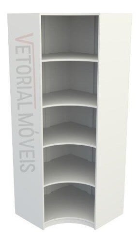 Armário Prateleira Canto M4 100% Mdf Loja Closet Dispensa - Branco - 4