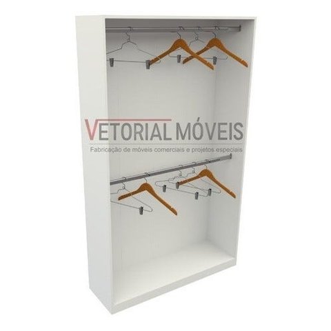 Armário Arara Dupla M3 100% Mdf (closet Lojas Cabideiro) - Branco