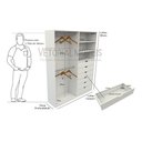 Ver imagem 1 de Armário Arara Gaveta Brenda 100% Mdf Quarto Sapato Roupa - Branco