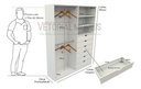 Ver imagem 1 de Armário Arara Gaveta Brenda 100% Mdf Quarto Sapato Roupa - Branco