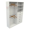 Ver imagem 2 de Armário Arara Gaveta Brenda 100% Mdf Quarto Sapato Roupa - Branco