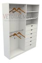 Ver imagem 2 de Armário Arara Gaveta Brenda 100% Mdf Quarto Sapato Roupa - Branco