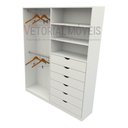 Ver imagem 3 de Armário Arara Gaveta Brenda 100% Mdf Quarto Sapato Roupa - Branco