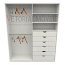 Ver imagem 4 de Armário Arara Gaveta Brenda 100% Mdf Quarto Sapato Roupa - Branco