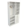 Armário Arara Gaveta Verônica M3 100% Mdf Closet Roupeiro - Branco - 1
