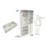 Armário Arara Gaveta Verônica M3 100% Mdf Closet Roupeiro - Branco - 2