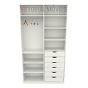 Ver imagem 3 de Armário Arara Gaveta Verônica M3 100% Mdf Closet Roupeiro - Branco
