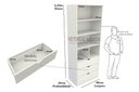 Ver imagem 1 de Armário Misto Colmeia Arara M23 100% Mdf Roupeiro Closet Loja - Branco