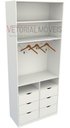 Ver imagem 2 de Armário Misto Colmeia Arara M25 100% Mdf Roupeiro Closet - Branco