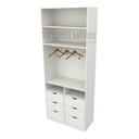 Ver imagem 4 de Armário Misto Colmeia Arara M25 100% Mdf Roupeiro Closet - Branco